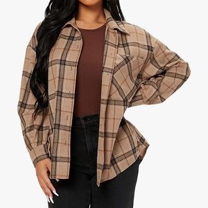 Flannel plaid shirt size Large new